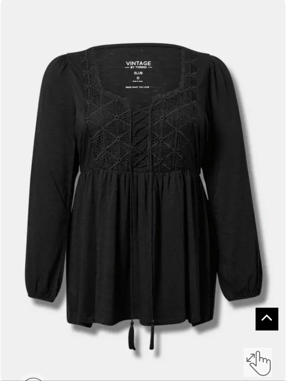 Super Soft Slub Sweetheart Lace-Up Peplum Top - Picture 4 of 4